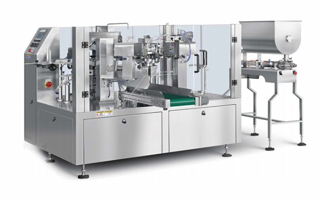 Automatic Rotary Pre-made Pouch Liquid Weigh-Fill-Seal Production Line